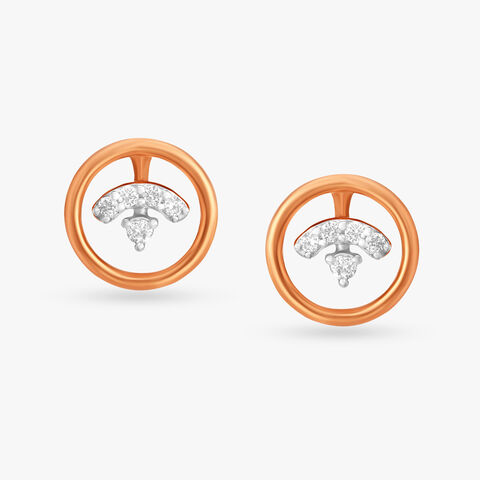 Radiant Geometric Diamond Stud Earrings