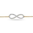 14 KT Yellow Gold Infinity Diamond Bracelet,,hi-res image number null