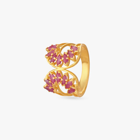Radiant Crown Ruby Finger Ring