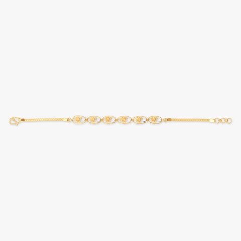 Oval Charm Gold Bracelet