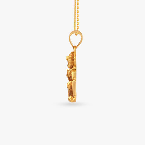 Veer Hanuman Gold Pendant for Men