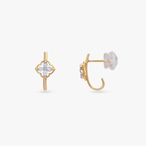 Heritage Grid Diamond Hoop Earrings