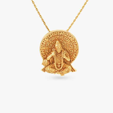 Divine Hanuman Gold Pendant for Men