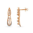 Exquisite Teardrop Fancy Rose Gold and Diamond Stud Earrings,,hi-res image number null