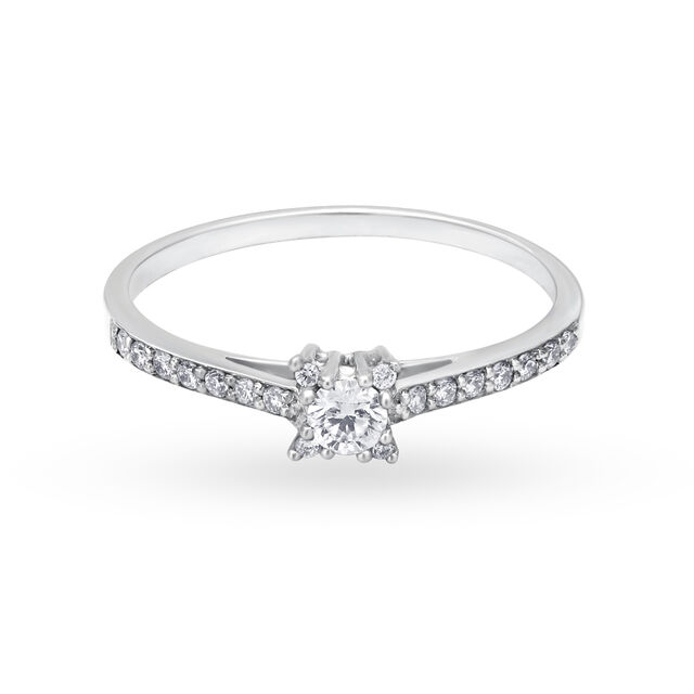 Sleek Stunning Diamond Solitaire Look Finger Ring,,hi-res image number null