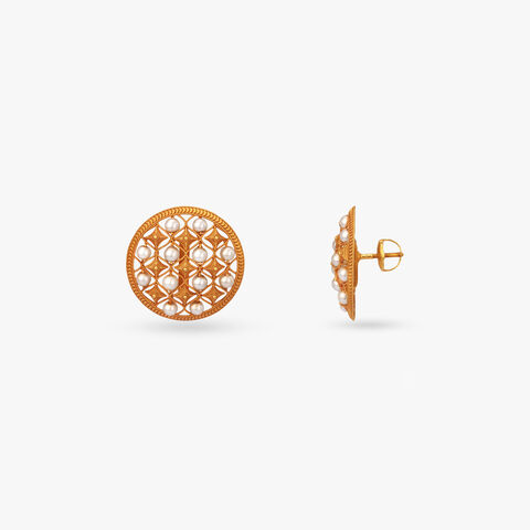 Stellar Glow Gold Stud Earrings