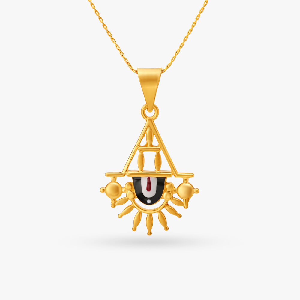 Lord Balaji Religious Gold Pendant