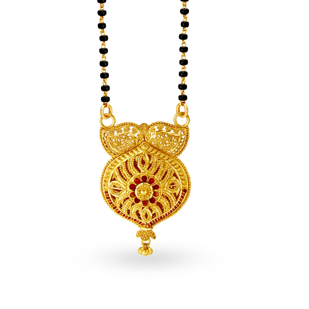Kalyan jewellers gold mangalsutra sales designs with price in tanishq