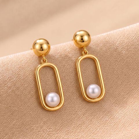 Serenity Curve Gold Drop Earrings