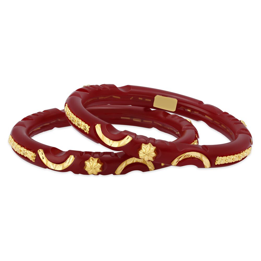 Pair of Pola Bangles set in 22 Karat Yellow Gold