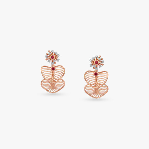 Blush Aura Diamond Drop Earrings