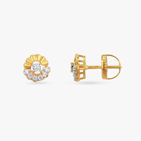 Floral Flare Diamond Stud Earrings