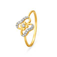 Subtle Butterfly Diamond Finger Ring,,hi-res image number null