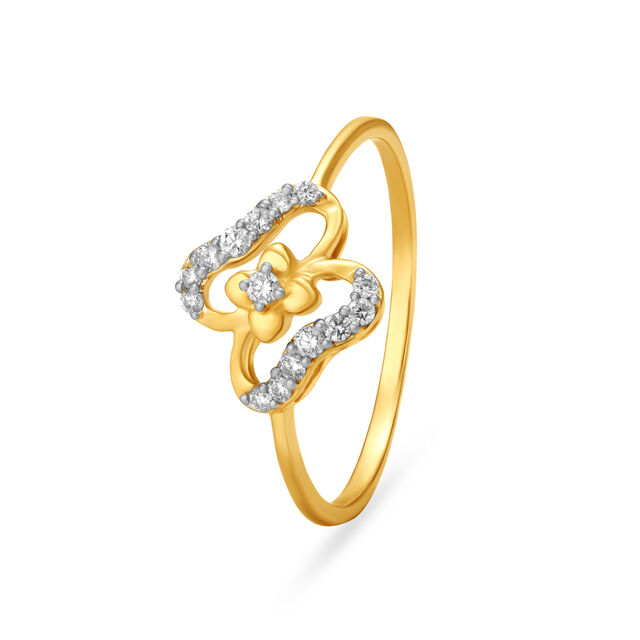 Subtle Butterfly Diamond Finger Ring,,hi-res image number null