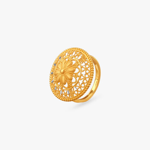 Lattice Daisy Gold Ring