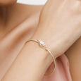 14 Kt Yellow Gold Gilded Geometric Glory Diamond Bangle,,hi-res image number null