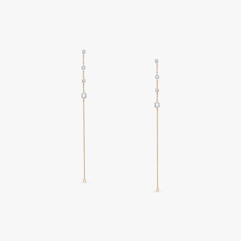 Hexa Trail Diamond Drop Earrings