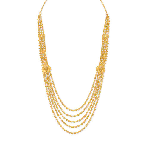 Refined Yellow Gold Five Strand Beaded Haaram