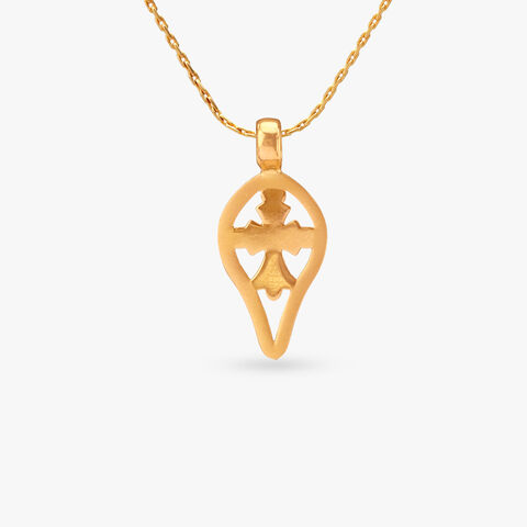 Contour Cross Gold Pendant