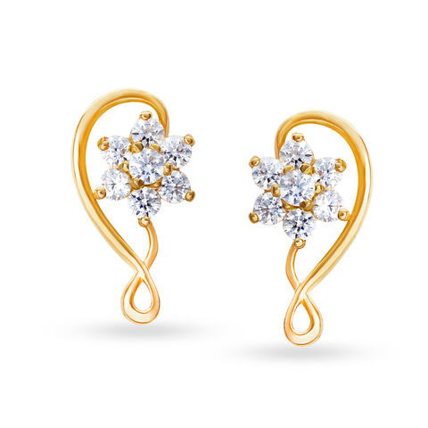 Regal 22 Karat Yellow Gold Amd Cubic Zirconia Studs