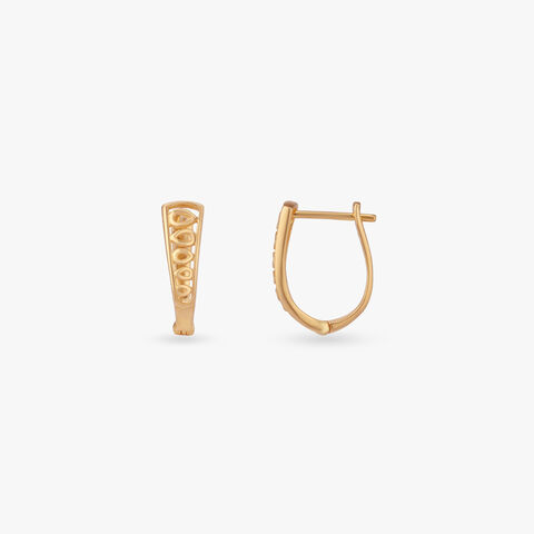 Sculpt Frame Gold Hoop Earrings