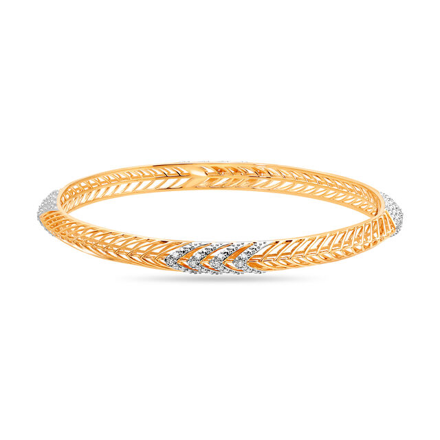 14 KT Yellow Gold Chevron Bangle,,hi-res image number null