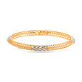 14 KT Yellow Gold Chevron Bangle,,hi-res image number null