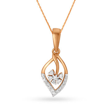 Flourish In 18KT Gold & Diamond Studded Pendant