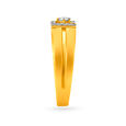 Glittering 18 Karat Yellow Gold And Diamond Square Ring,,hi-res image number null