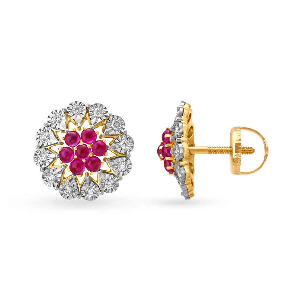 Ruby earrings sales tanishq with price