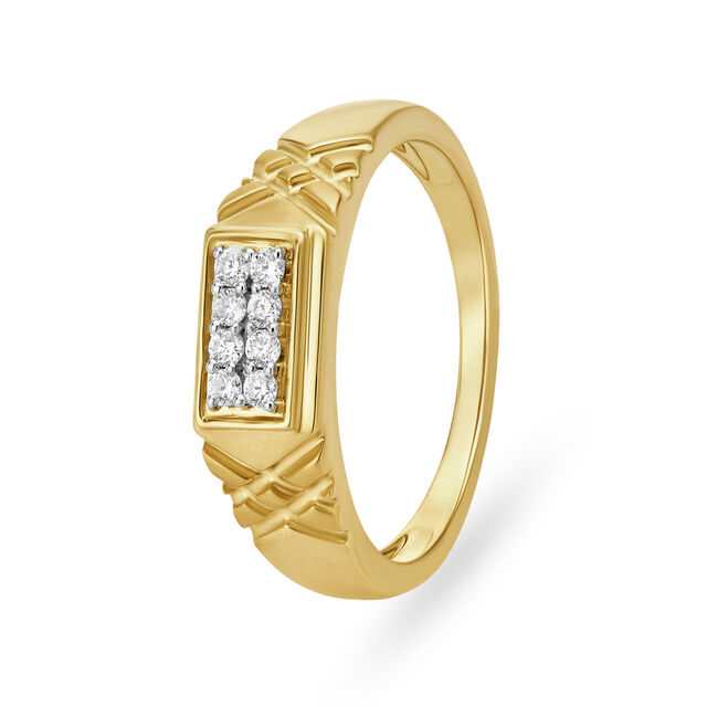Handsome 18 Karat Gold Criss-Cross Patterned Ring,,hi-res image number null