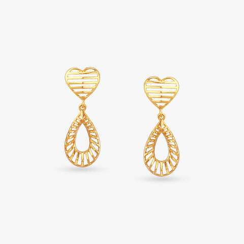Heartline Glow Gold Drop Earrings