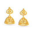 Traditional Spade Pattern Charming Gold Jhumkas,,hi-res image number null