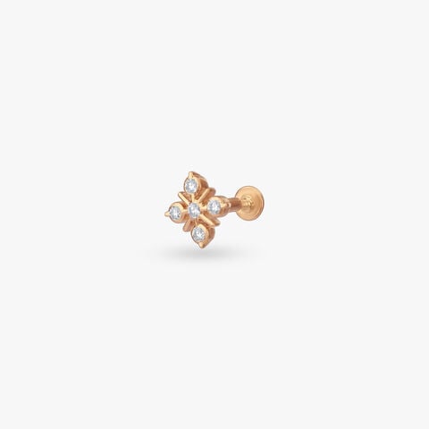 Floral Radiance Diamond Nose Pin