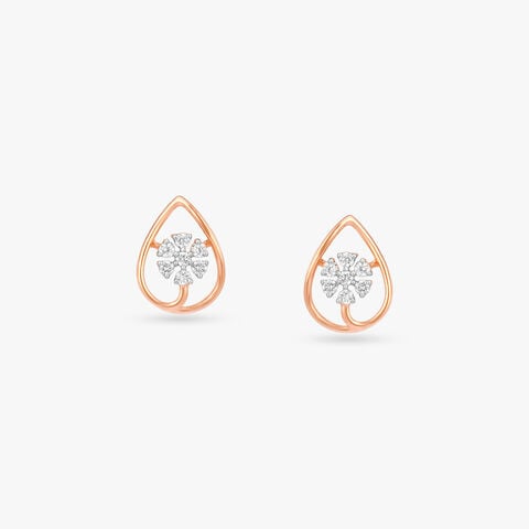 Blossom Frame Diamond Stud Earrings