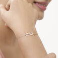 14 KT Yellow Gold Infinity Diamond Bracelet,,hi-res image number null