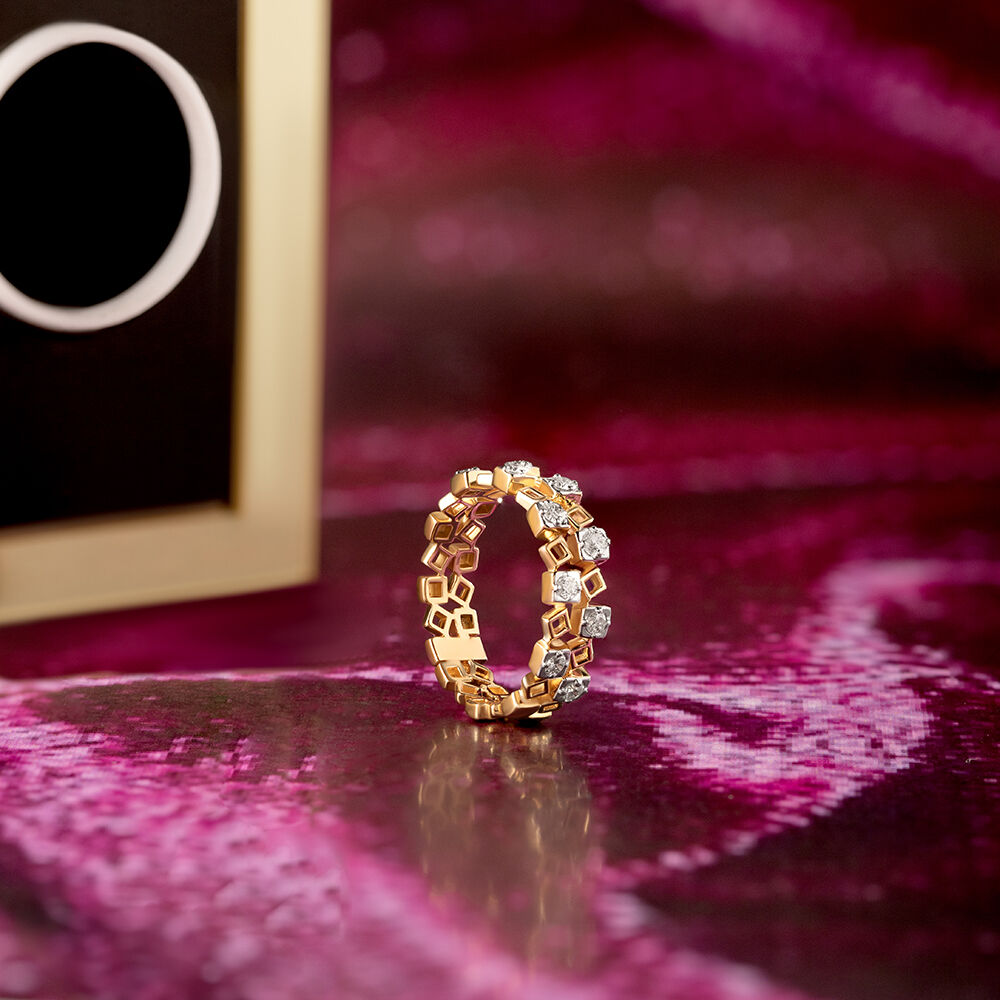 Gold Diamond Rings for Women Girls Mia by Tanishq