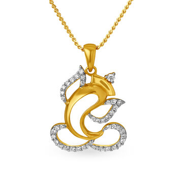 Lord Ganesha Motif Diamond Pendant