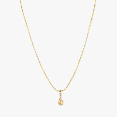 Twirl Bloom Gold Pendant with Chain for Kids