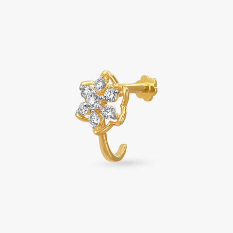 Floral Trail Diamond Nose Pin