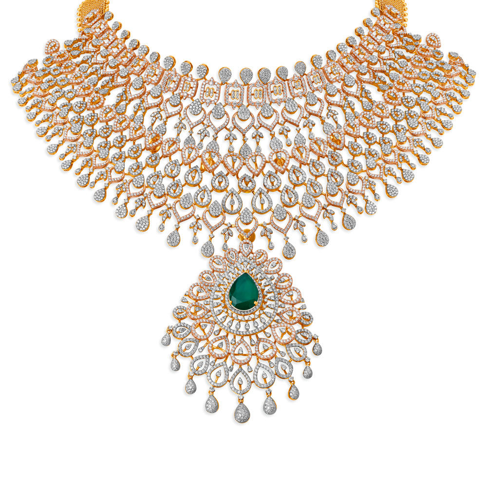 Diamond string top necklace tanishq