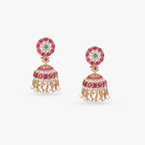 Majestic Aura Diamond Jhumka Earrings