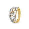 Extravagant 18 Karat Yellow Gold And Diamond Finger Ring,,hi-res image number null