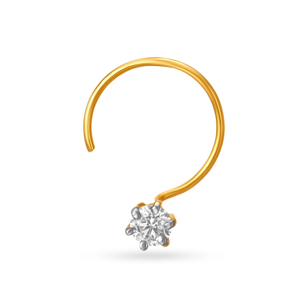 Single stone diamond nose stud on sale