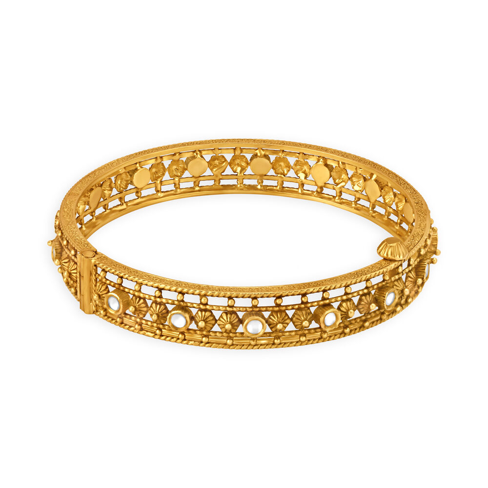Breathtaking Floral Gold Bangle
