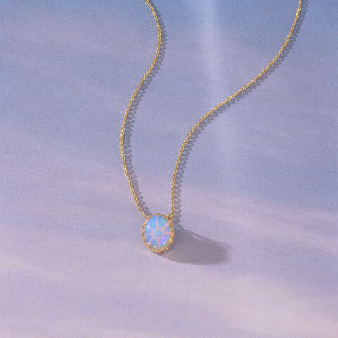 Luminous Opal Gold Necklace