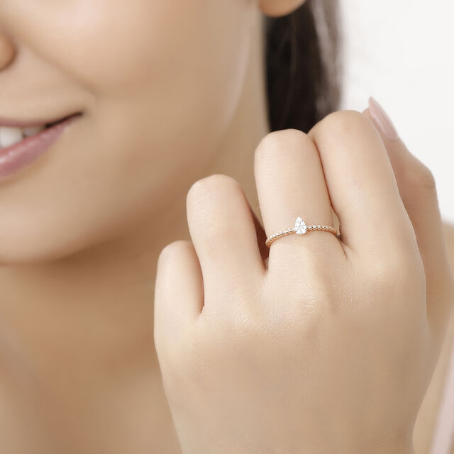 14 KT Rose Gold Dainty Ring,,hi-res image number null