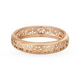 Dainty 18 Karat Rose Gold Carved Floral Ring,,hi-res image number null