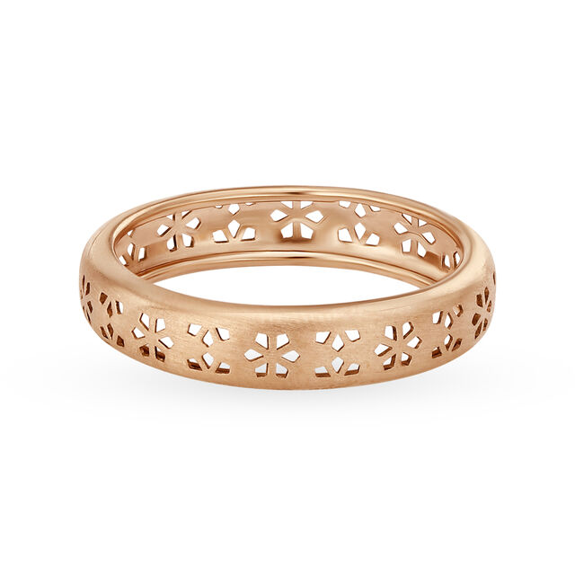 Dainty 18 Karat Rose Gold Carved Floral Ring,,hi-res image number null