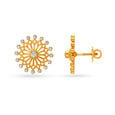 Exemplary Sun Motif Gold Stud Earrings,,hi-res image number null